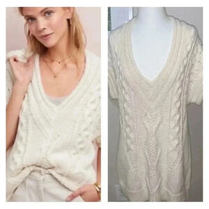 Anthropologie Handknit & Heartfelt Alpaca & Wool Tunic Sweater